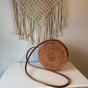 Rattan Crossbody Purse